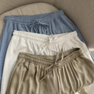 Pantalon large en lin